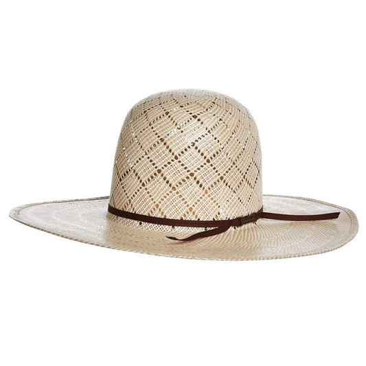 Shibahue Hats Co 5050 Sand Patchwork 4 1/4in Brim Open Crown Straw Cowboy Hat