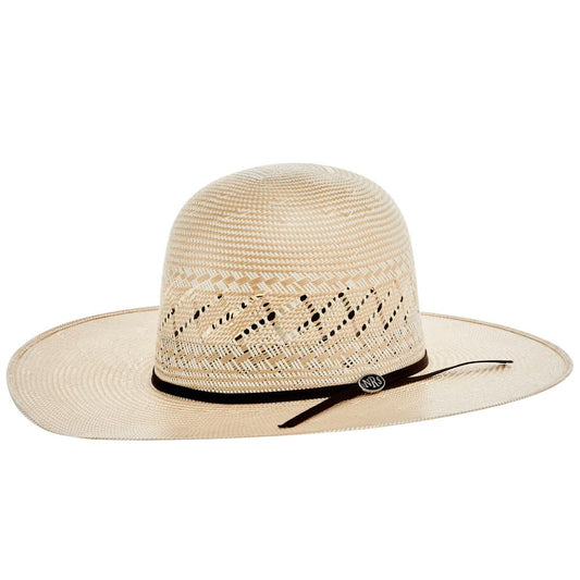 Shibahue Hats 20X Two Tone with Diamond Vent 4 1/4 Inch Brim Open Crown Straw Cowboy Hat