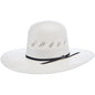 Shibahue Hats 20X Ivory Shantung 4 1/4 Inch Brim Open Crown Black Band