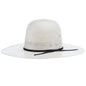 King Ivory The Arrow Shantung 4 1/4in Brim Leather Sweat Straw Hat