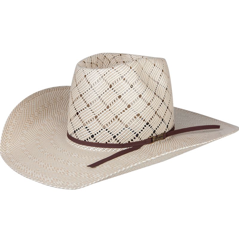 Shibahue Hats Co 5050 Sand Patchwork 4 1/4in Brim Open Crown Straw Cowboy Hat
