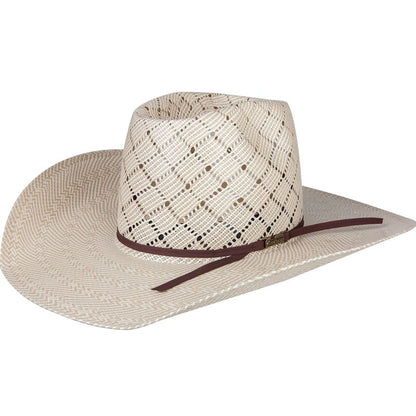 Shibahue Hats Co 5050 Sand Patchwork 4 1/4in Brim Open Crown Straw Cowboy Hat