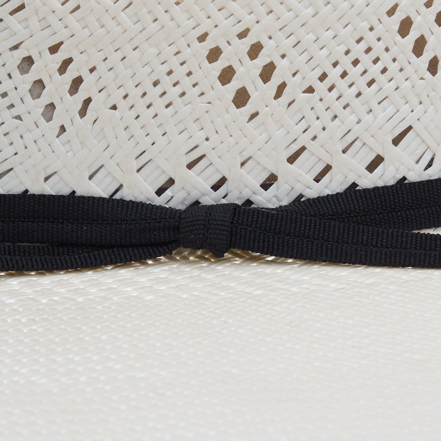King Ivory The Arrow Shantung 4 1/4in Brim Leather Sweat Straw Hat